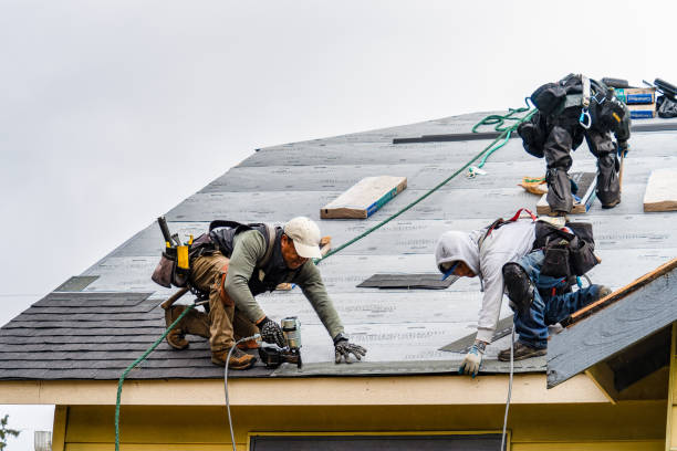 Professional Gutter Installation technician working in Portsmouth, IA